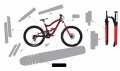 Zestaw folii ochronnych na rower zjazdowy DH downhill / enduro. Schemat folii znajdujący się w zestawie.