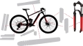 Zestaw foli ochronnych na rower mtb full suspension. SCHEMAT