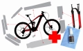 Zestaw folii ochronnych na rower elektryczny e-bike zjazdowy DH downhill / enduro.