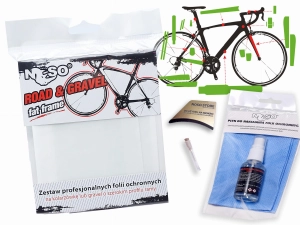 Folia ochronna na rower FAT Gravel / Szosa – NOSO STANDARD, zestaw XXL na cały rower