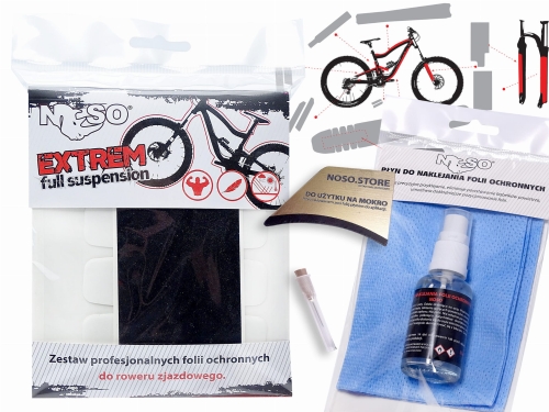 Zestaw folii ochronnych na rower zjazdowy DH downhill / enduro.