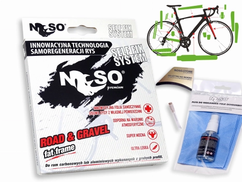 Zestaw folii ochronnych na gravel / szosa NOSO bike protection.