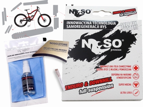 Naklejki, folie ochronne na rower enduro - dh. samoregenerujące. Zestaw na cały rower. noso  - bike protection