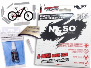 Folia ochronna na rower zjazdowy E-bike DH / ENDURO – NOSO PREMIUM PPFH, zestaw XXL na cały rower