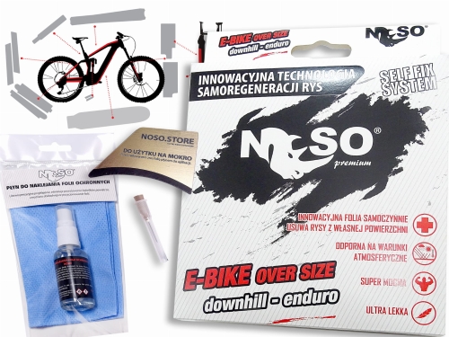 Naklejki, folie ochronne na rower elektryczny enduro - dh. samoregenerujące. Zestaw na cały rower. noso  - bike protection