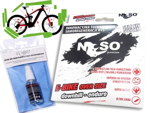 Folia ochronna na rower zjazdowy E-bike DH / ENDURO – NOSO PREMIUM PPFH, zestaw XXL na cały rower