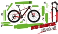 Zestaw foli ochronnych na rower mtb hardtail. SCHEMAT